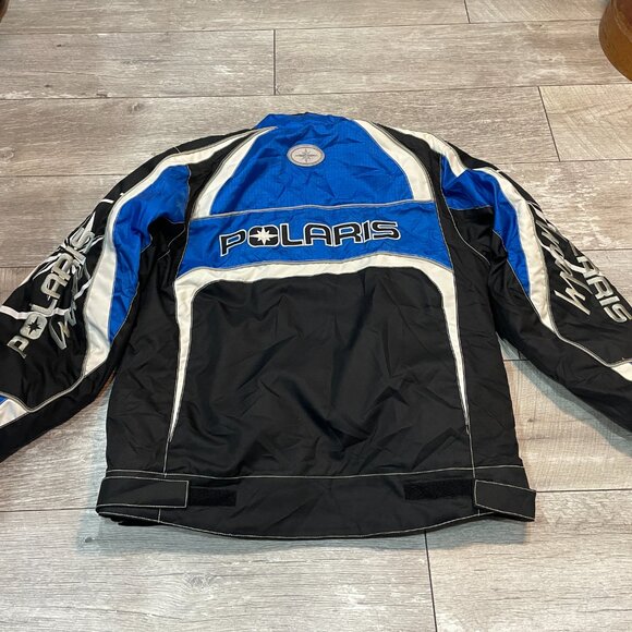 VTG Pure Polaris men's snowmobile jacket in black and blue nylon Mens M - Picture 8 of 9